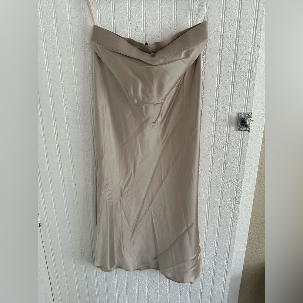 Quince Champagne Silk Midi Skirt